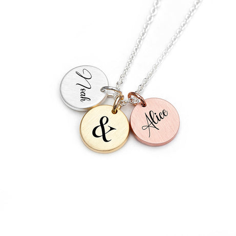 Personalised You & Me 3 Disc Necklace: 2 - Necklaces By Gift Moments
