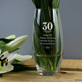 Personalised 30 Years Bullet Vase: 1 - Vases By Gift Moments