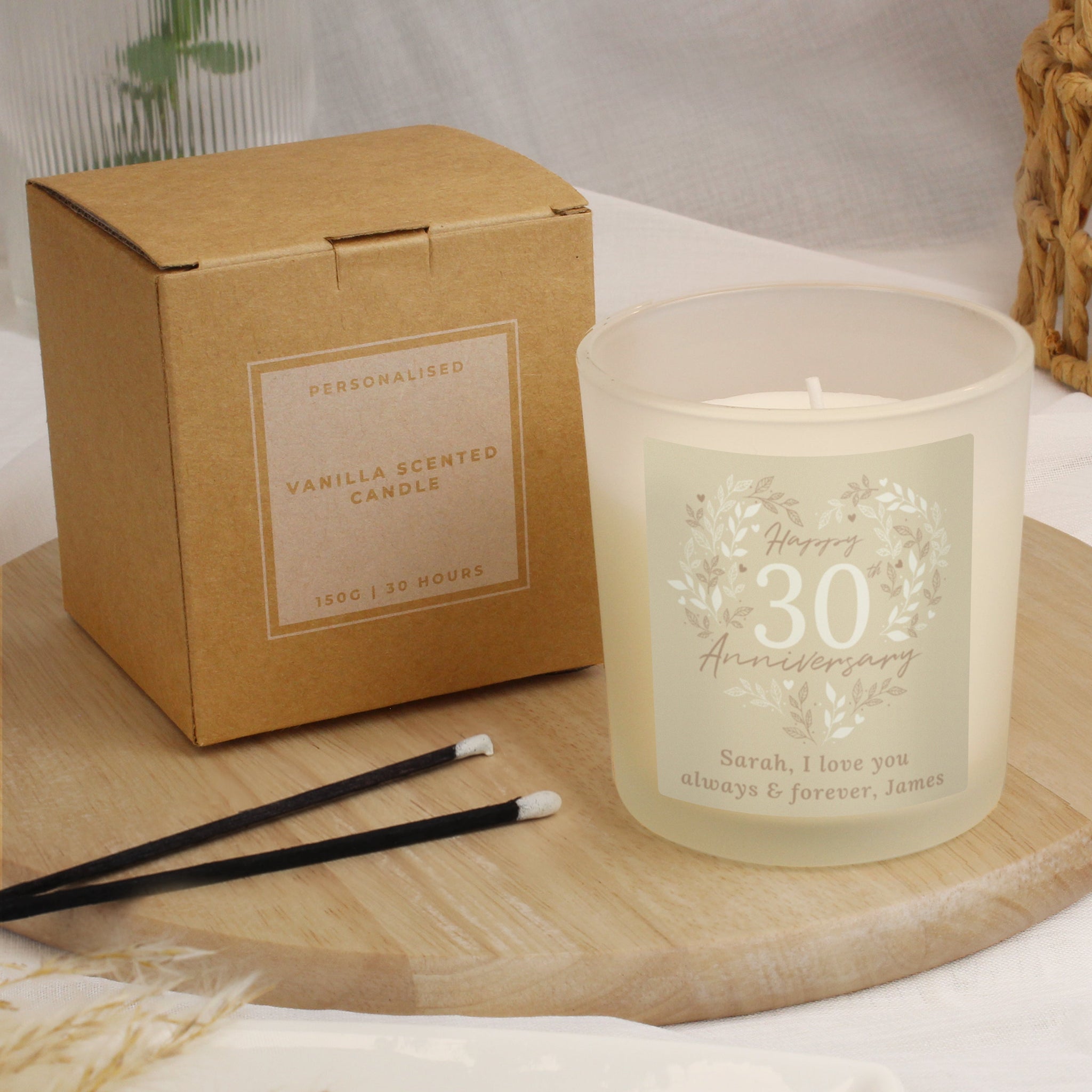 Personalised 30th Pearl Wedding Anniversary Candle Jar: 3 - Candles By Gift Moments