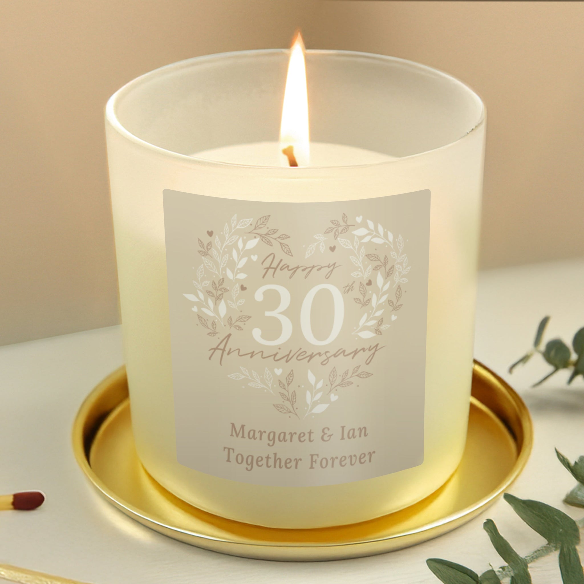 Personalised 30th Pearl Wedding Anniversary Candle Jar: 1 - Candles By Gift Moments