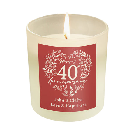 Personalised 40th Ruby Wedding Anniversary Candle Jar: 5 - Candles By Gift Moments