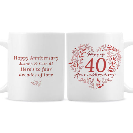 Personalised 40th Ruby Wedding Anniversary Mug: 5 - Mugs By Gift Moments