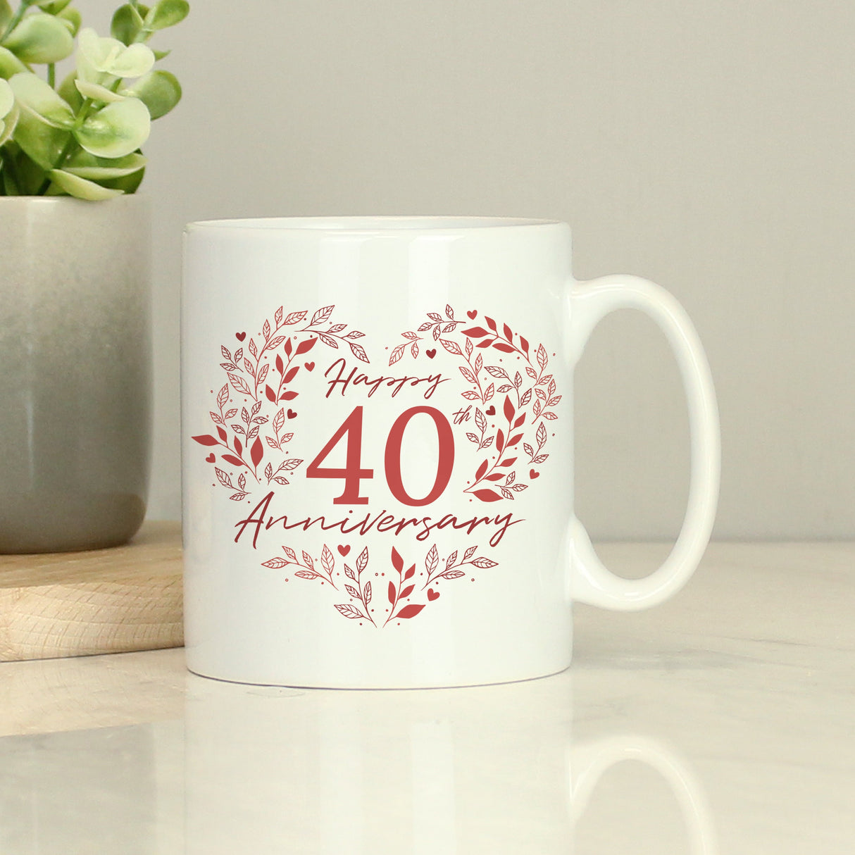 Personalised 40th Ruby Wedding Anniversary Mug: 2 Mugs By Gift Moments