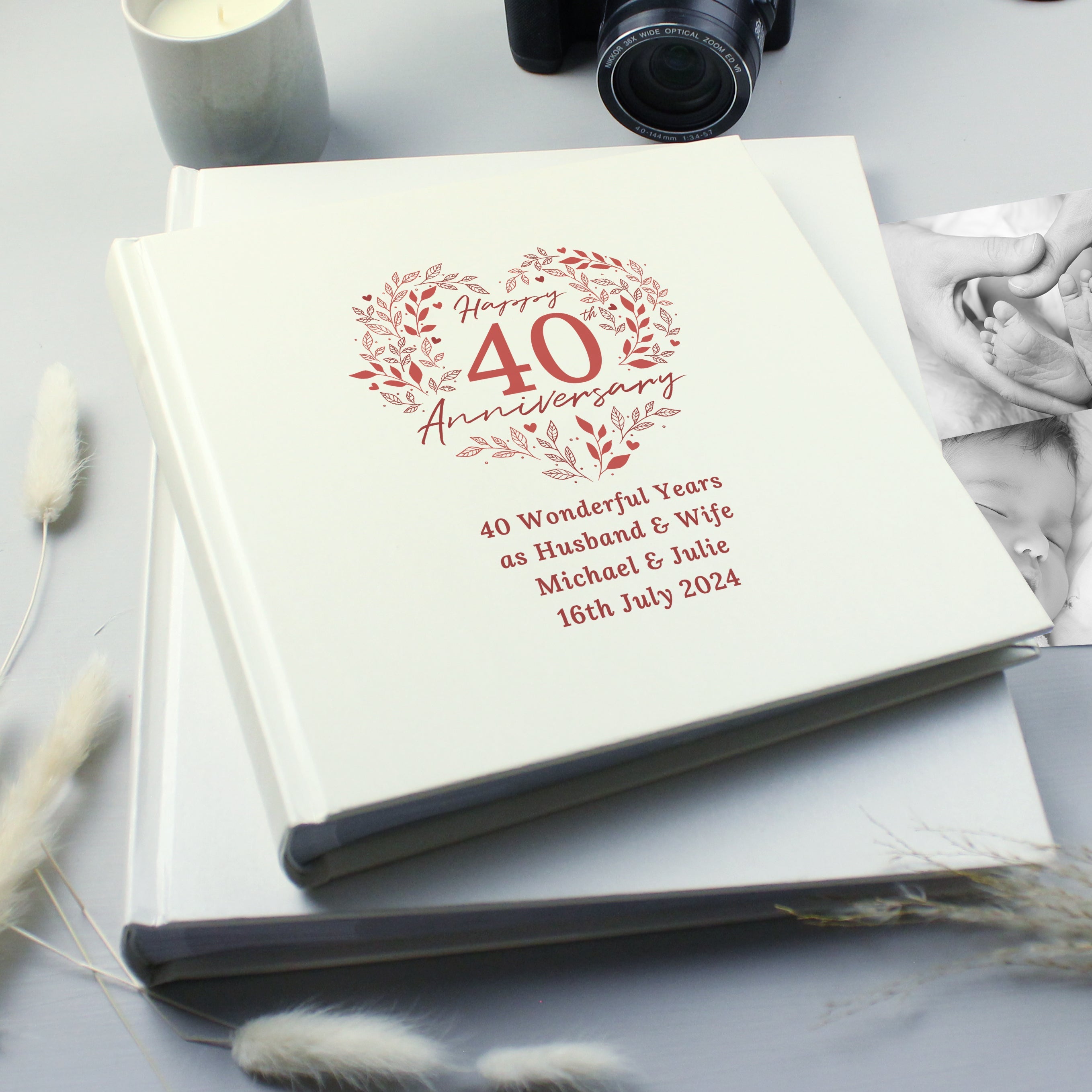 Personalised 40th Ruby Wedding Anniversary Photo Album - Shop Photo Albums At Gift Moments - 1