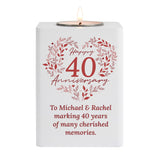 Personalised 40th Ruby Wedding Anniversary Tea Light Holder: 5 - Candle Holders By Gift Moments