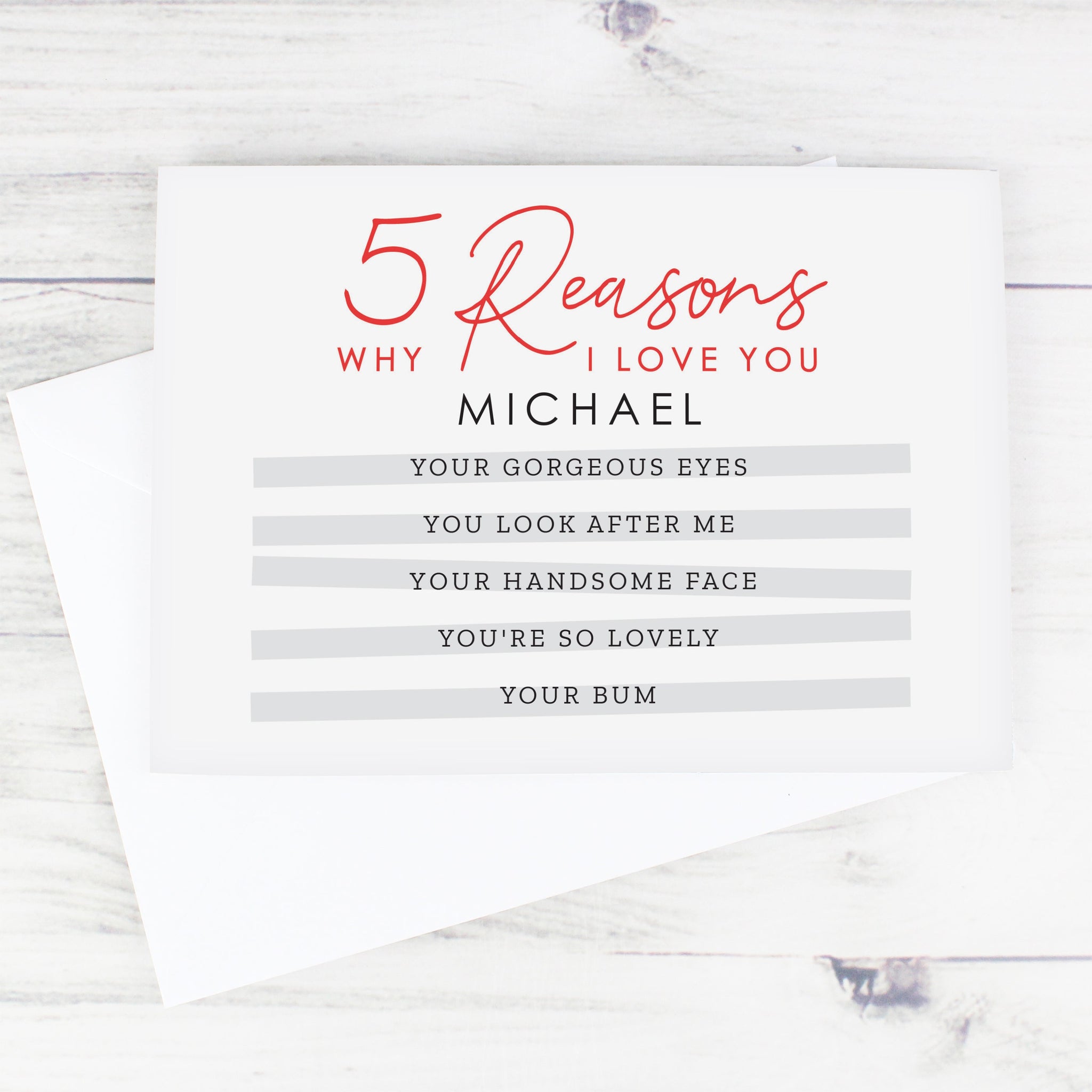 Personalised 5 Reasons Why Card: 1 - Greeting Cards By Gift Moments