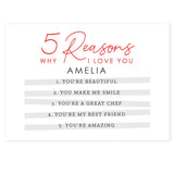 Personalised 5 Reasons Why Card: 2 - Greeting Cards By Gift Moments