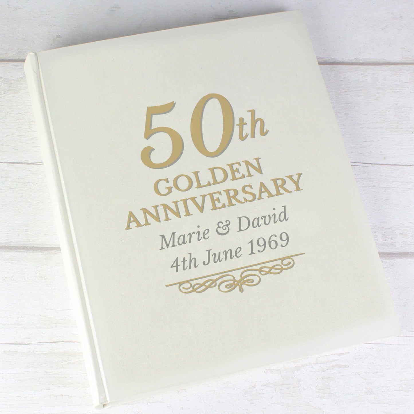 Personalised 50th Golden Anniversary Traditional Photo Album: 2 - Photo Albums By Gift Moments