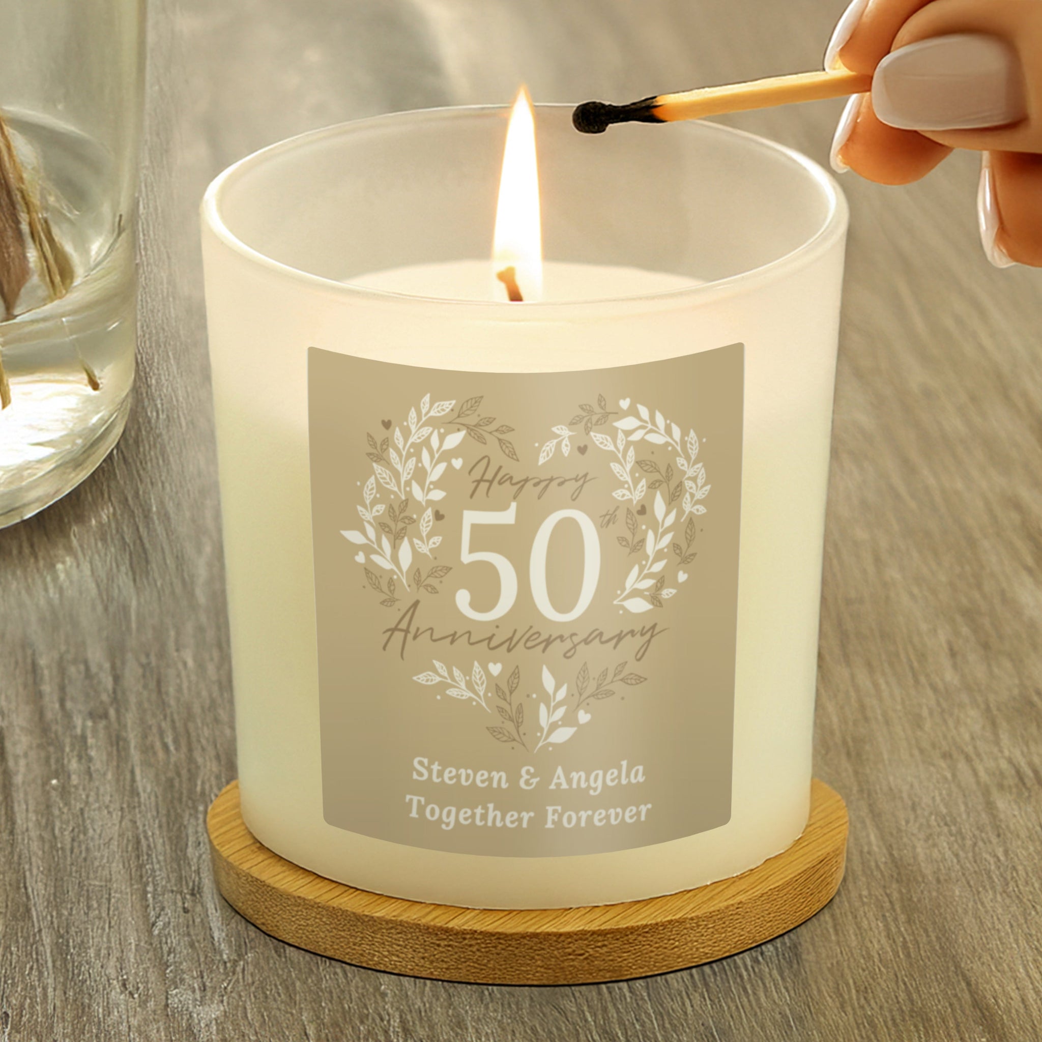 Personalised 50th Golden Wedding Anniversary Candle Jar: 1 - Candles By Gift Moments