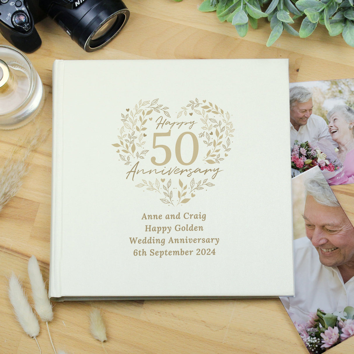 Personalised 50th Golden Wedding Anniversary photograph album 6x4 4x6 pictures: 4 - Photo Albums By Gift Moments
