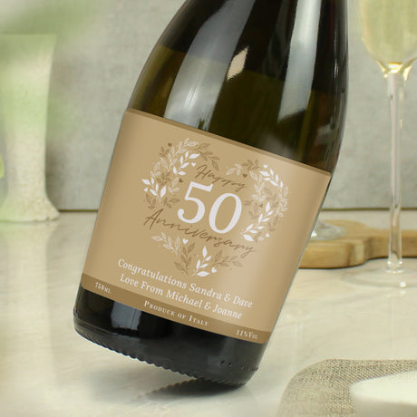 Personalised 50th Golden Wedding Anniversary Prosecco: 4 - Alcohol By Gift Moments