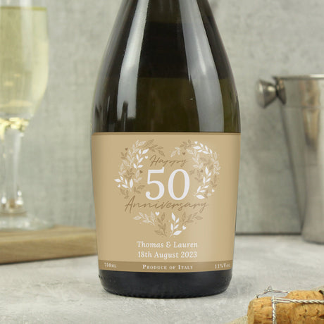 Personalised 50th Golden Wedding Anniversary Prosecco: 3 - Alcohol By Gift Moments