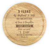 Personalised 5th Anniversary Heart Chopping Board: 3 - Chopping Boards By Gift Moments