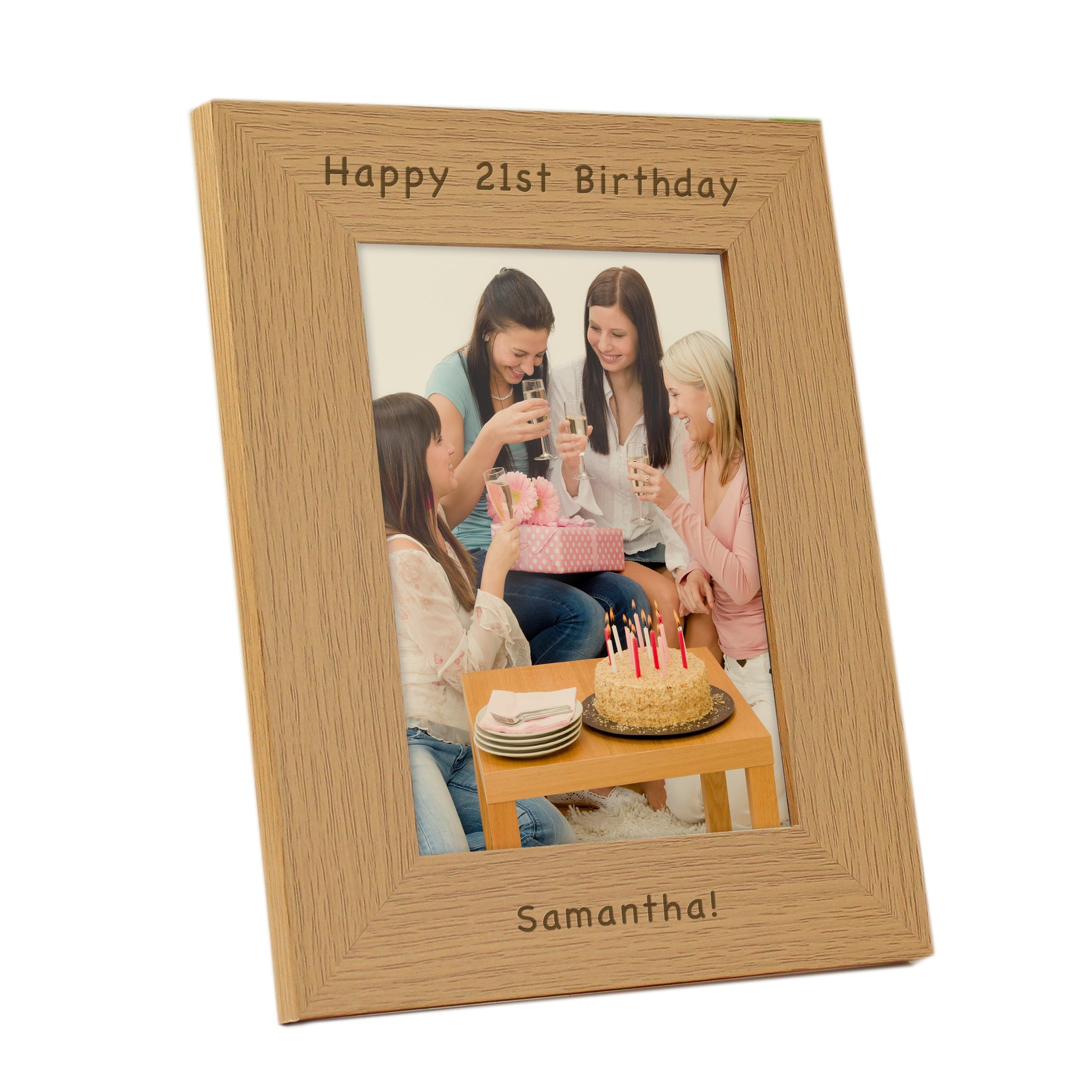Personalised 5x7 Oak Finish Photo Frame: 4 - Photo Frames By Gift Moments
