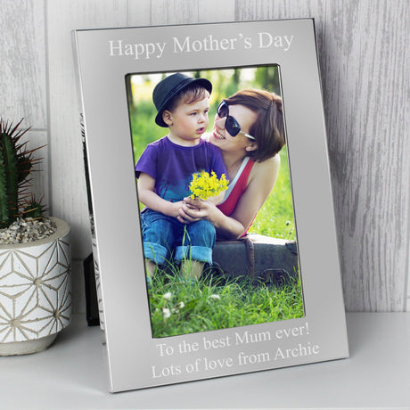 Personalised 6x4 Silver Photo Frame: 3 - Photo Frames By Gift Moments