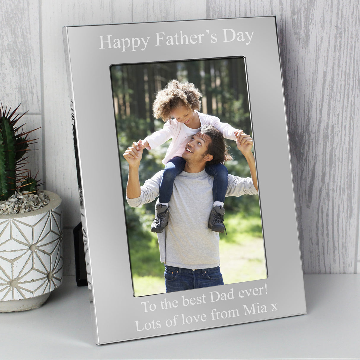 Personalised 6x4 Silver Photo Frame: 4 - Photo Frames By Gift Moments