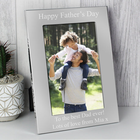 Personalised 6x4 Silver Photo Frame: 4 - Photo Frames By Gift Moments