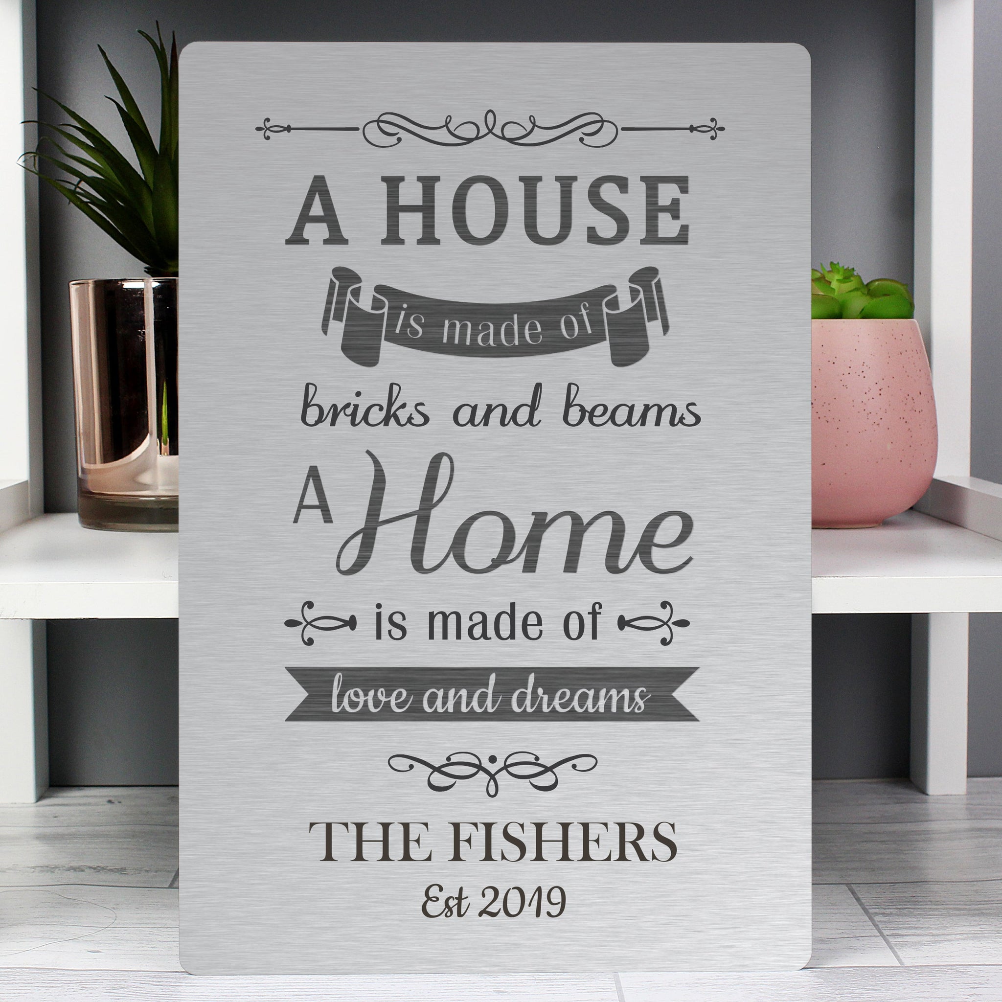 Personalised ’A House Is Made Of...’ Metal Sign: 2 - Signs & Plaques By Gift Moments