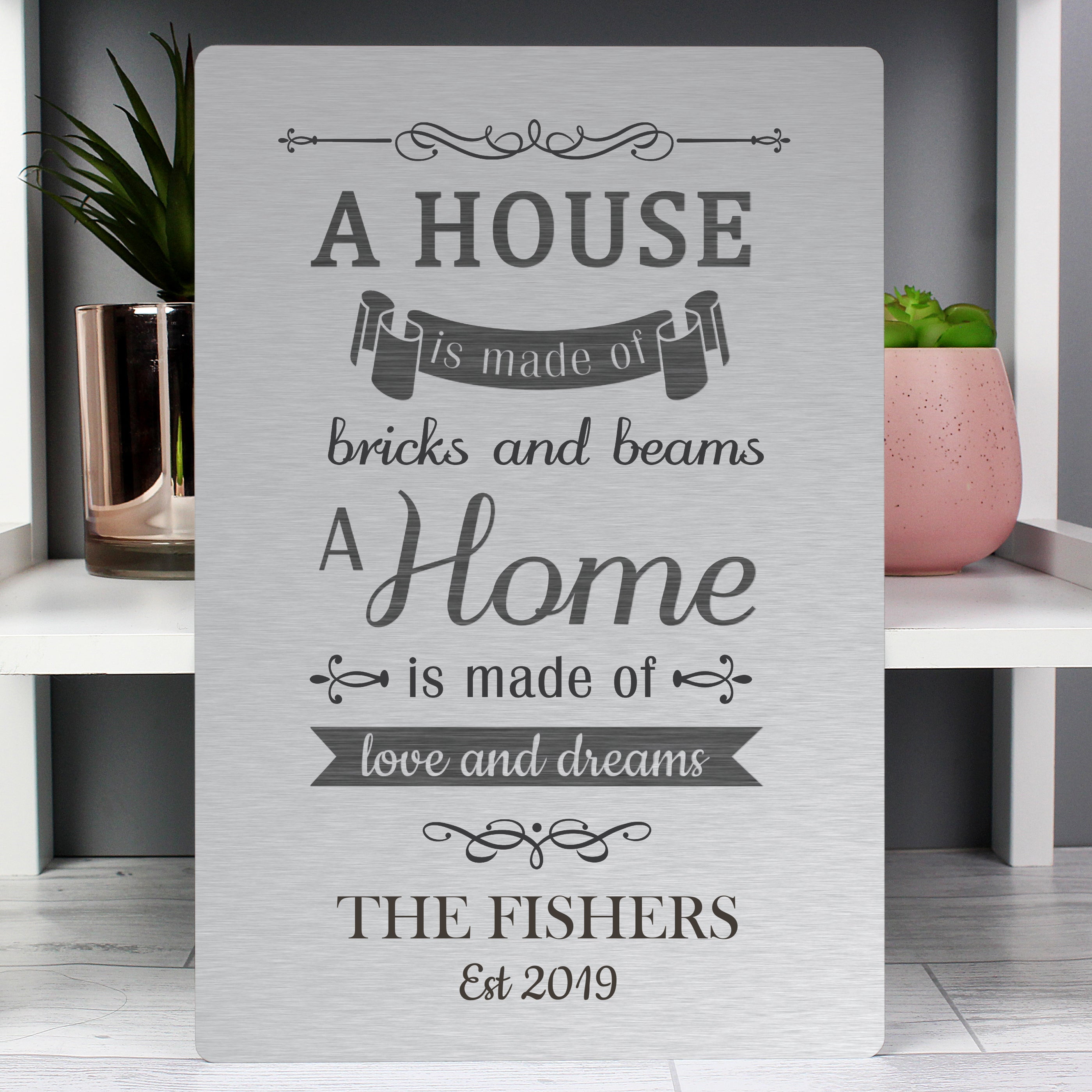Personalised ’A House Is Made Of...’ Metal Sign - Shop Signs & Plaques At Gift Moments - 2
