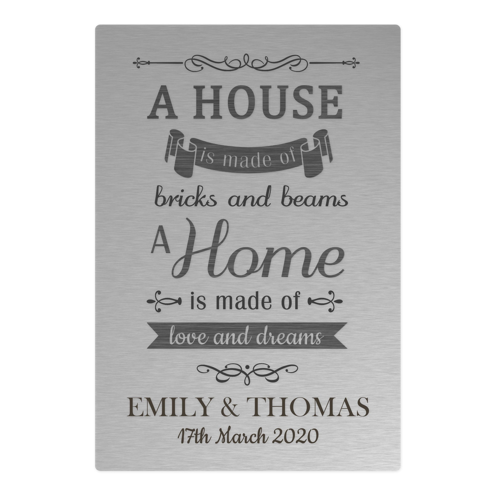 Personalised ’A House Is Made Of...’ Metal Sign: 3 - Signs & Plaques By Gift Moments