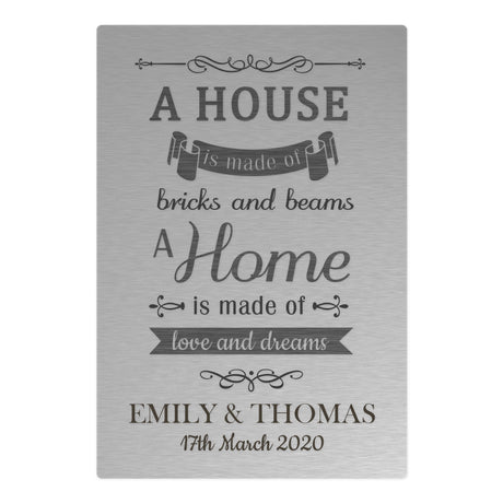 Personalised ’A House Is Made Of...’ Metal Sign: 3 - Signs & Plaques By Gift Moments