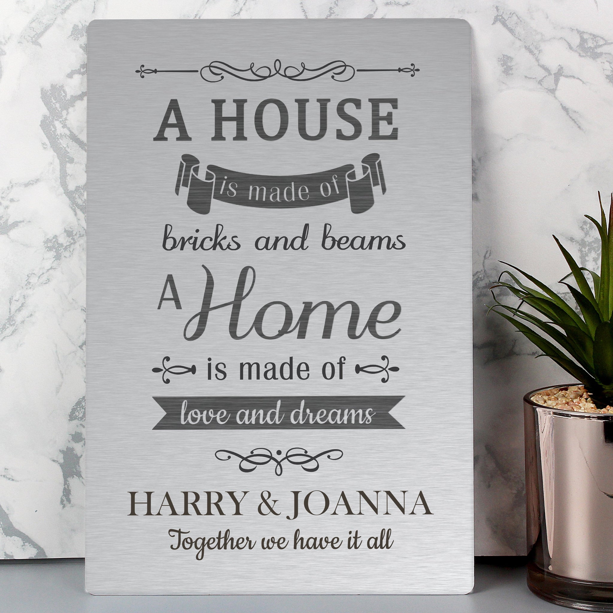 Personalised ’A House Is Made Of...’ Metal Sign: 1 - Signs & Plaques By Gift Moments