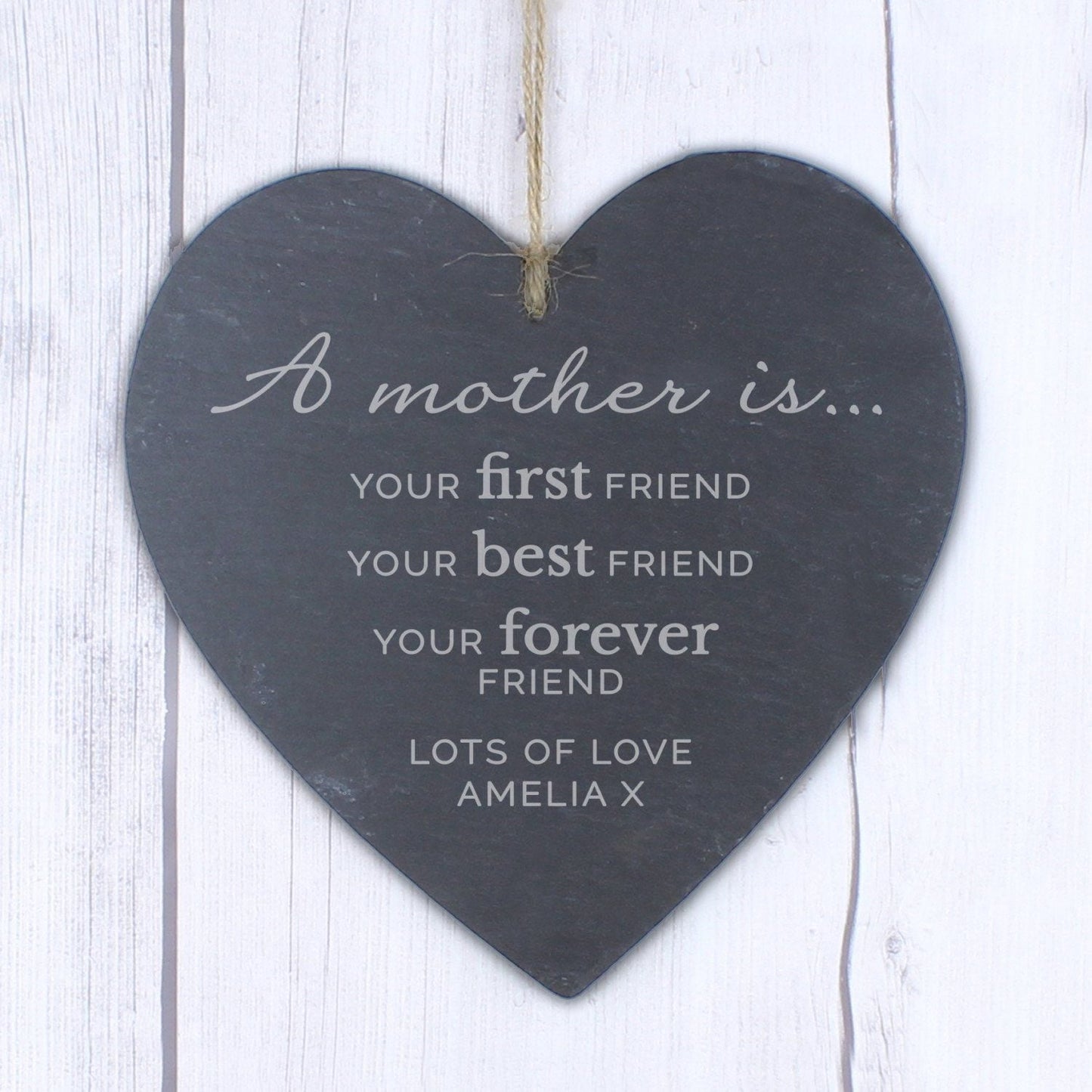 Personalised ’A Mother Is’ Slate Heart Decoration: 2 - Decorations By Gift Moments