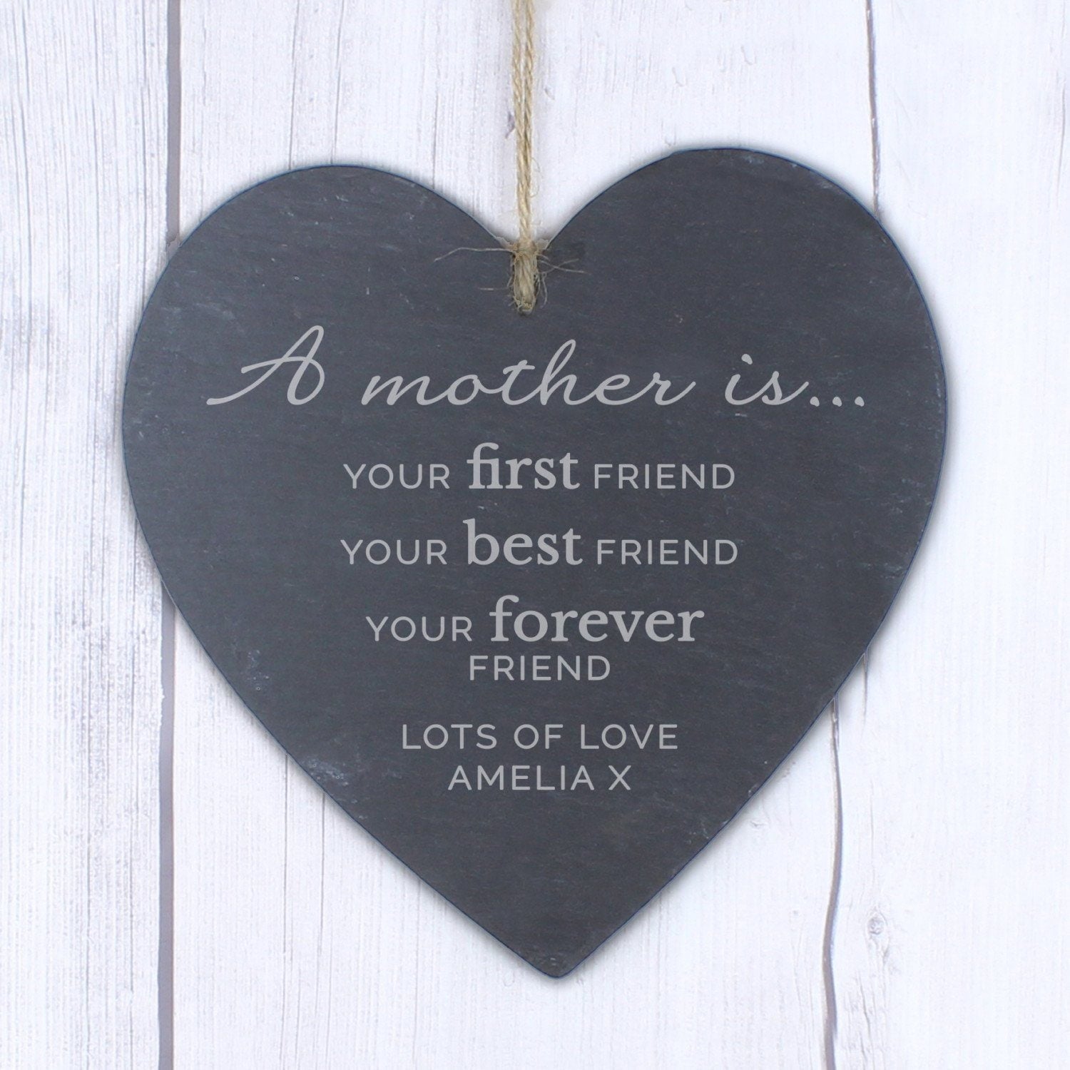Personalised ’A Mother Is’ Slate Heart Decoration: 2 - Decorations By Gift Moments