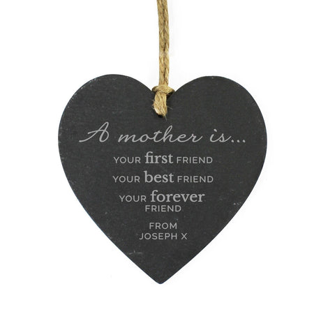 Personalised ’A Mother Is’ Slate Heart Decoration: 3 - Decorations By Gift Moments