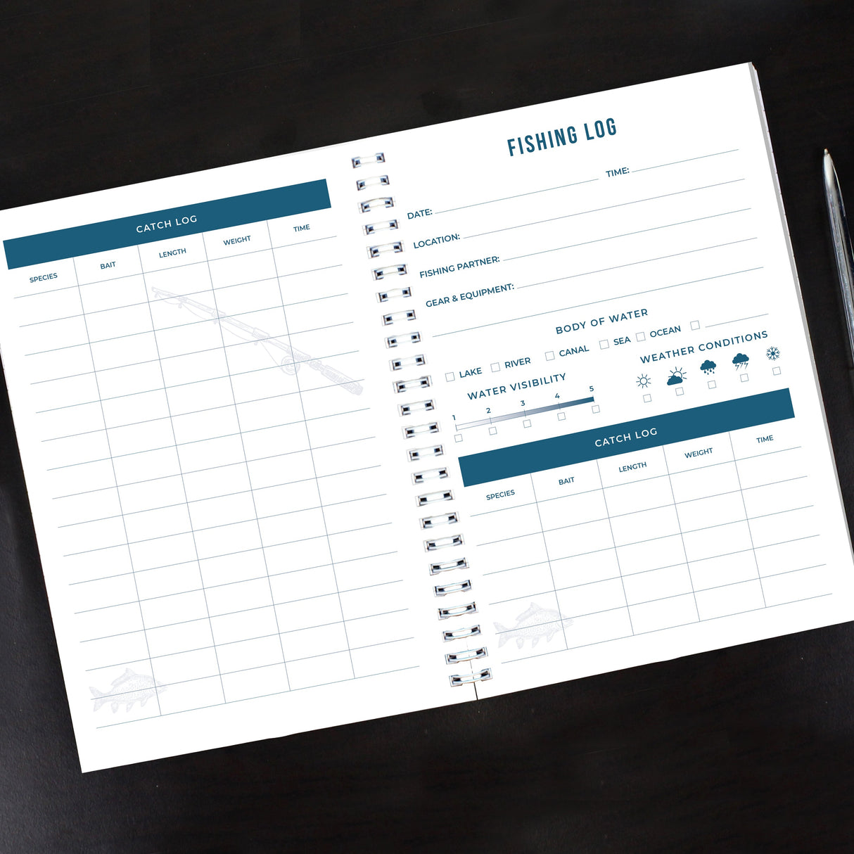Personalised A5 Fishing Log Book: 2 Notebooks By Gift Moments