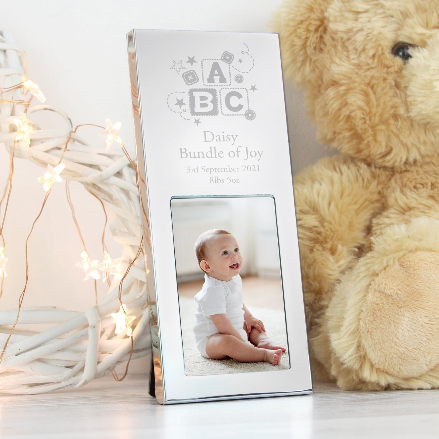 Personalised ABC Small 2x3 Silver Photo Frame: 1 - Photo Frames By Gift Moments