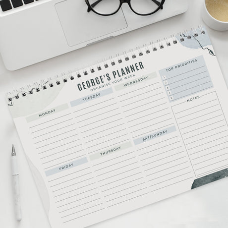 Personalised Abstract A4 Desk Planner: 2 - Calendars & Planners By Gift Moments