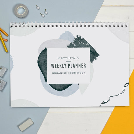 Personalised Abstract A4 Desk Planner: 1 - Calendars & Planners By Gift Moments