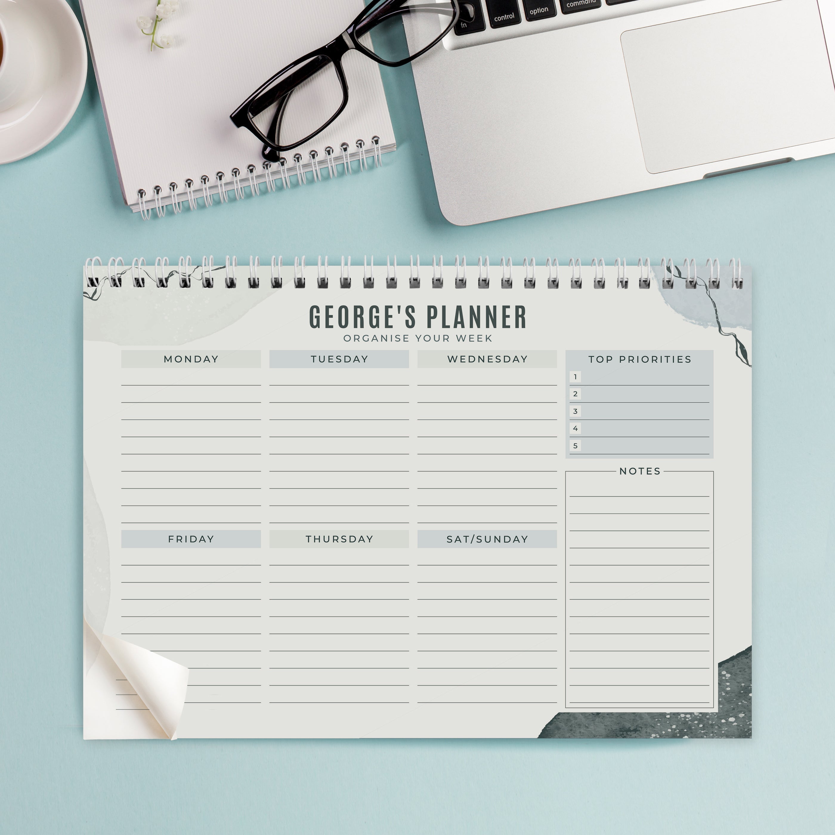 Personalised Abstract A4 Desk Planner - Shop Calendars & Planners At Gift Moments - 3
