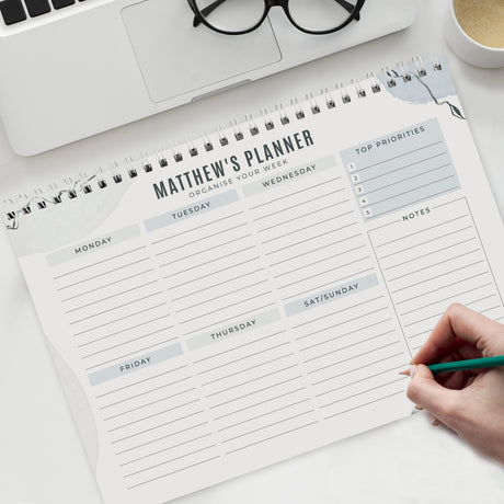 Personalised Abstract A4 Desk Planner: 5 - Calendars & Planners By Gift Moments