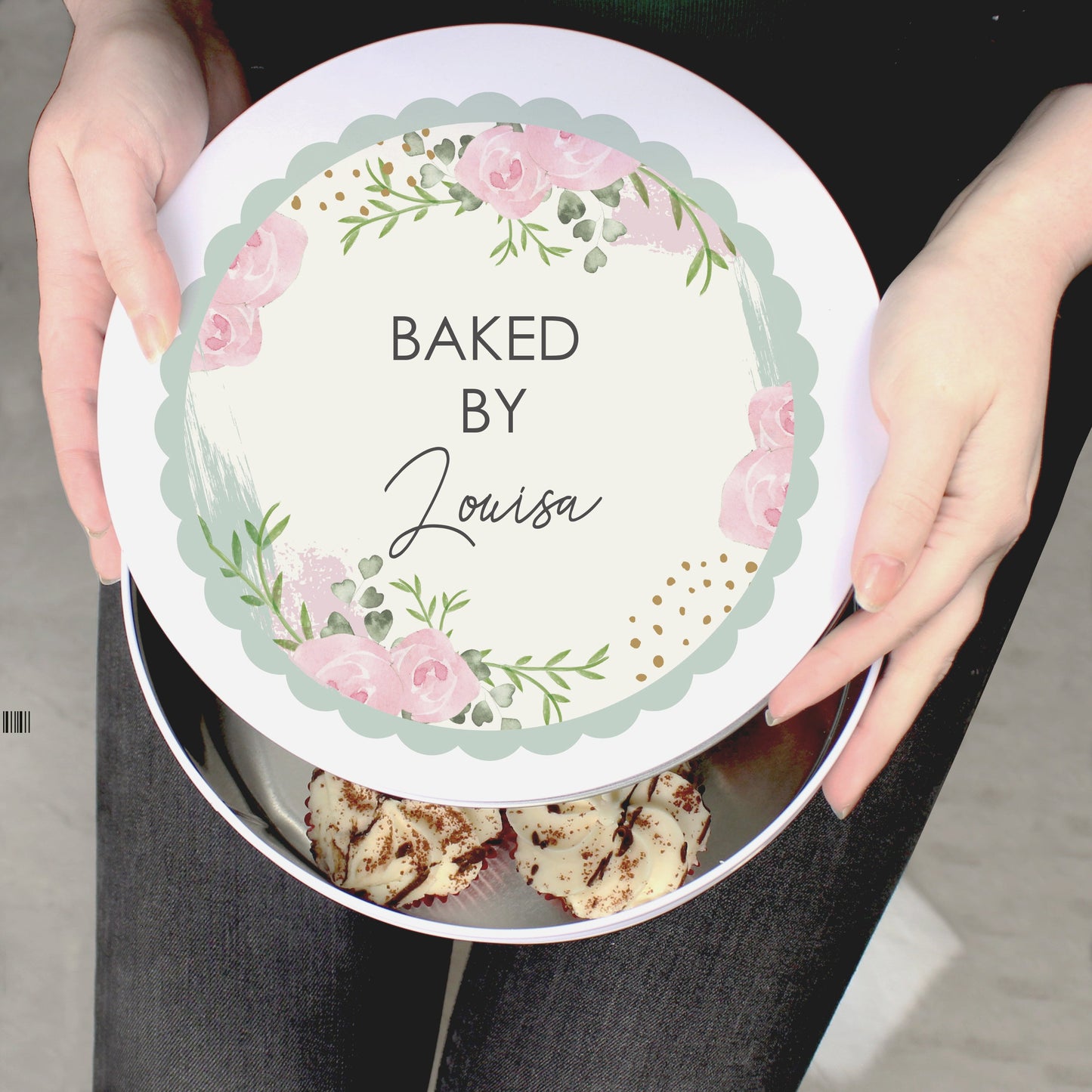 Personalised Abstract Rose Cake Tin: 3 - Storage By Gift Moments