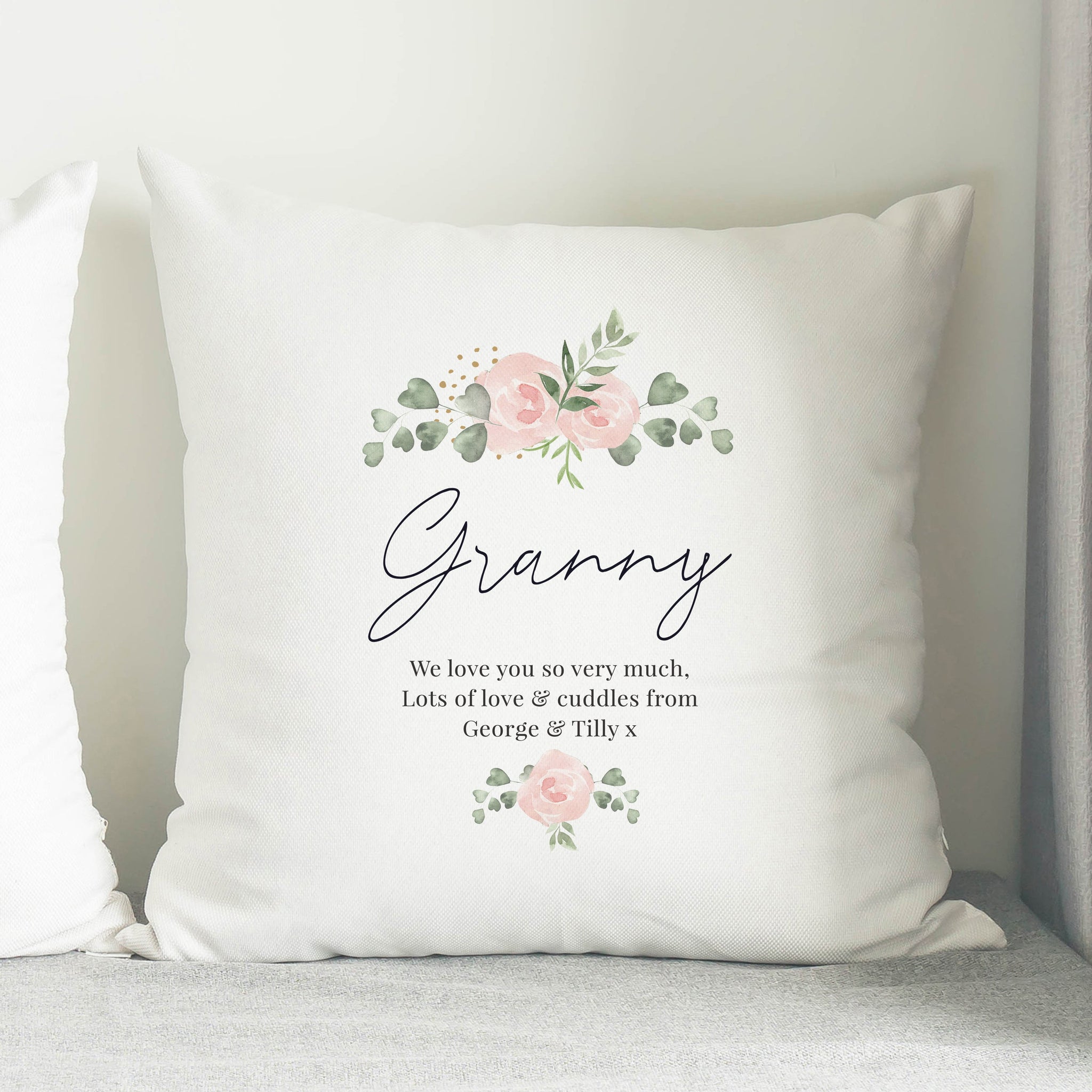 Personalised Abstract Rose Cream Cushion: 2 - Cushions By Gift Moments