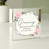 Personalised Abstract Rose Crystal Token: 1 - Crystal Tokens By Gift Moments