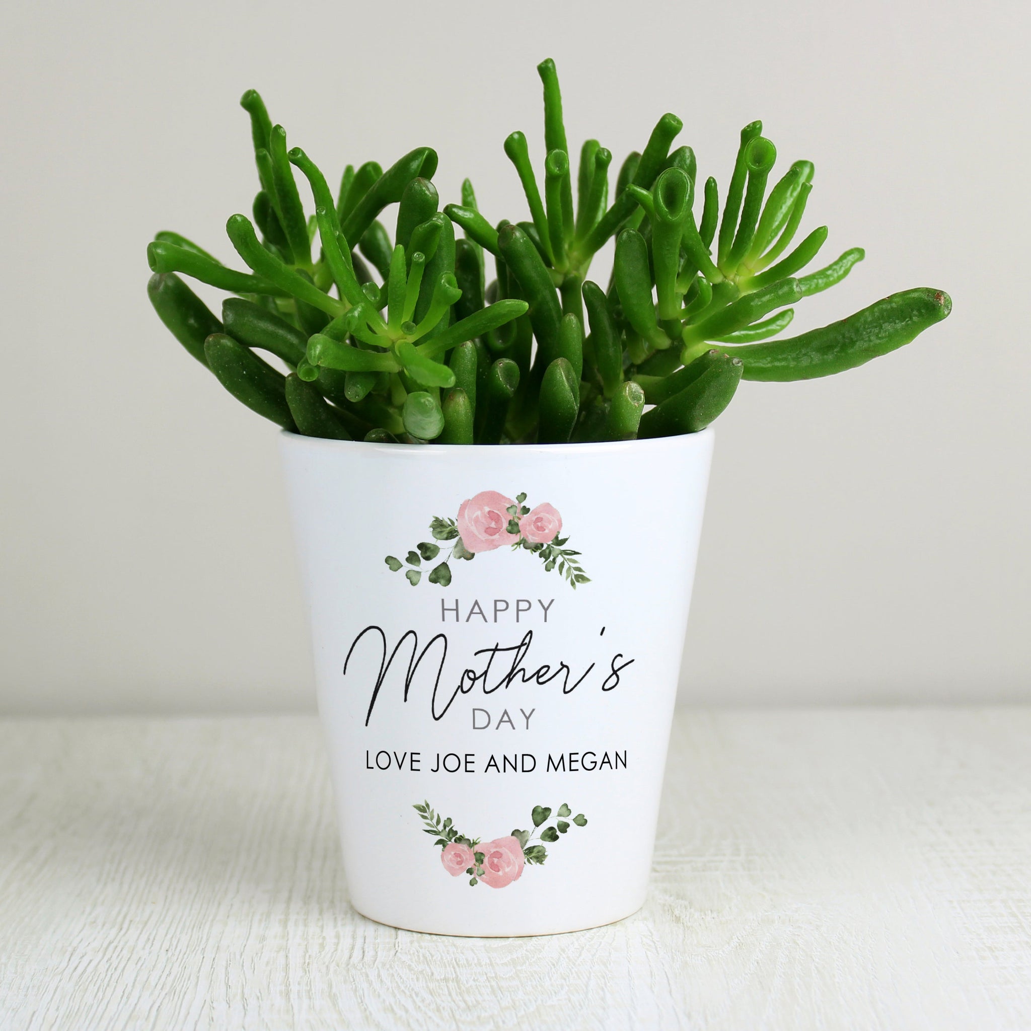 Personalised Abstract Rose Happy Mothers Day Plant Pot: 3 - Pots & Planters By Gift Moments