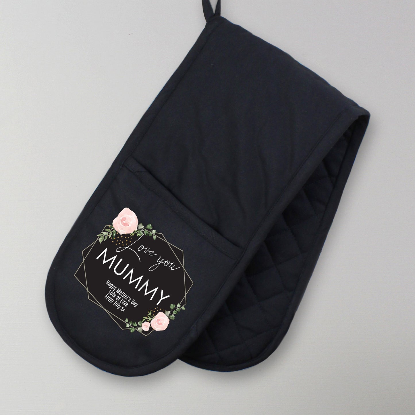 Personalised Abstract Rose Oven Gloves: 3 - Oven Gloves By Gift Moments