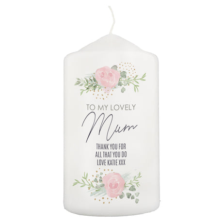 Personalised Abstract Rose Pillar Candle: 5 - Candles By Gift Moments