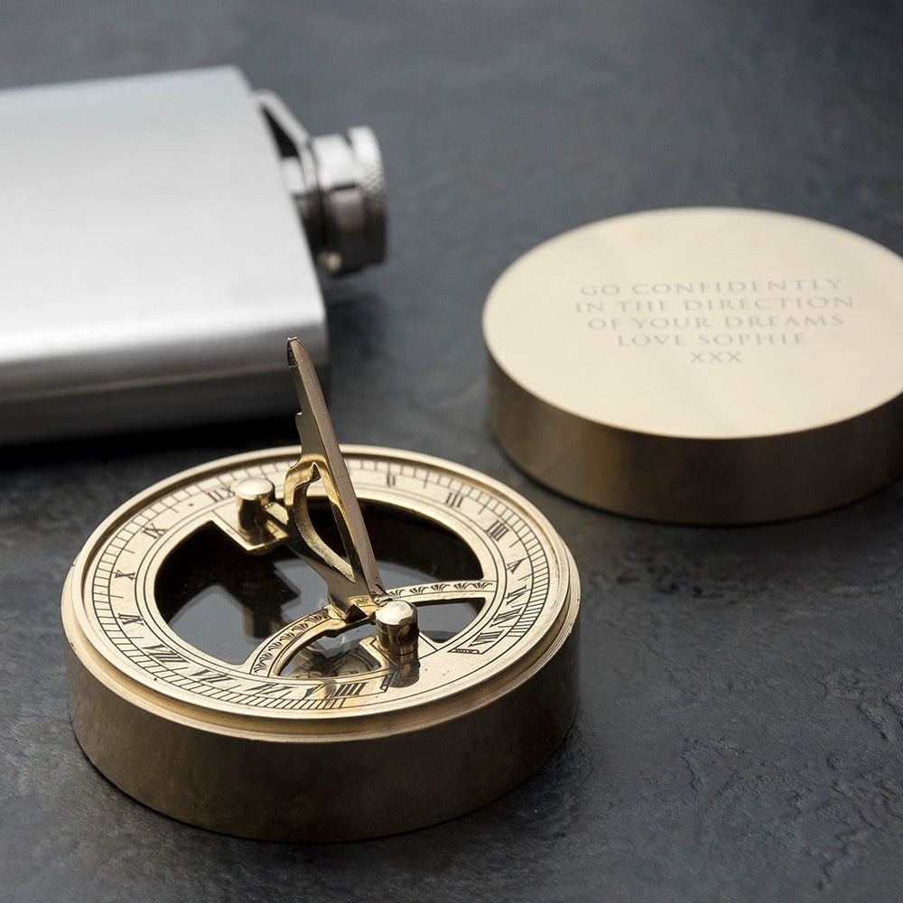 Personalised Adventurer’s Brass Sundial and Compass: 8 - Compasses By Gift Moments
