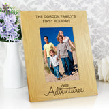 Personalised Our Adventures 6x4 Oak Finish Photo Frame: 4 - Photo Frames By Gift Moments