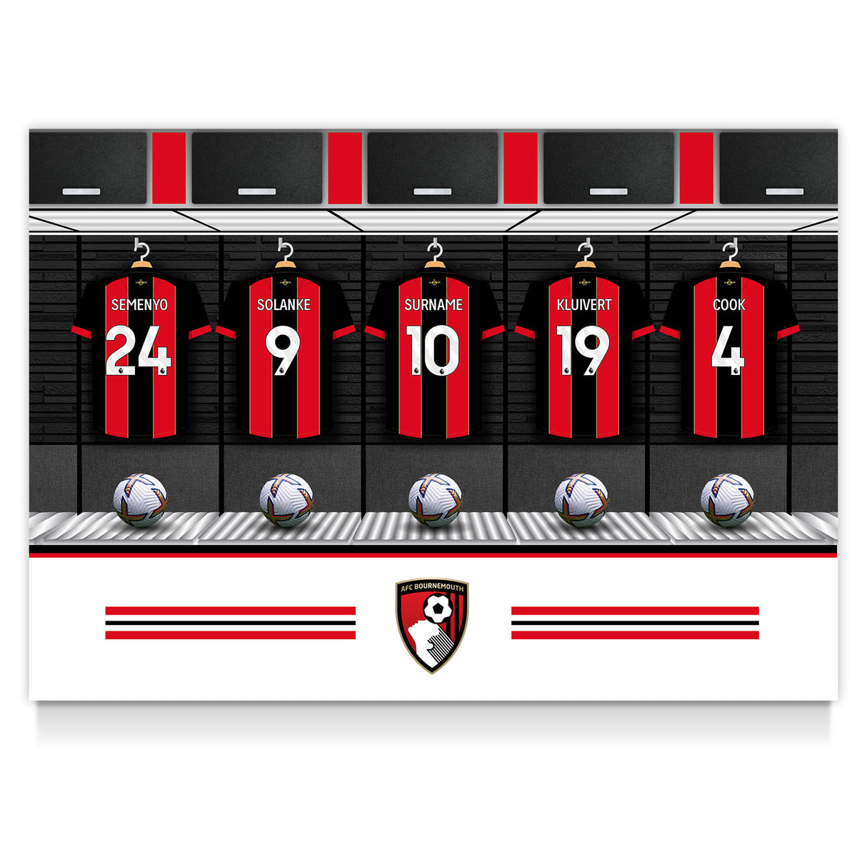 Personalised AFC Bournemouth Dressing Room Poster: 1 - Posters By Bournemouth