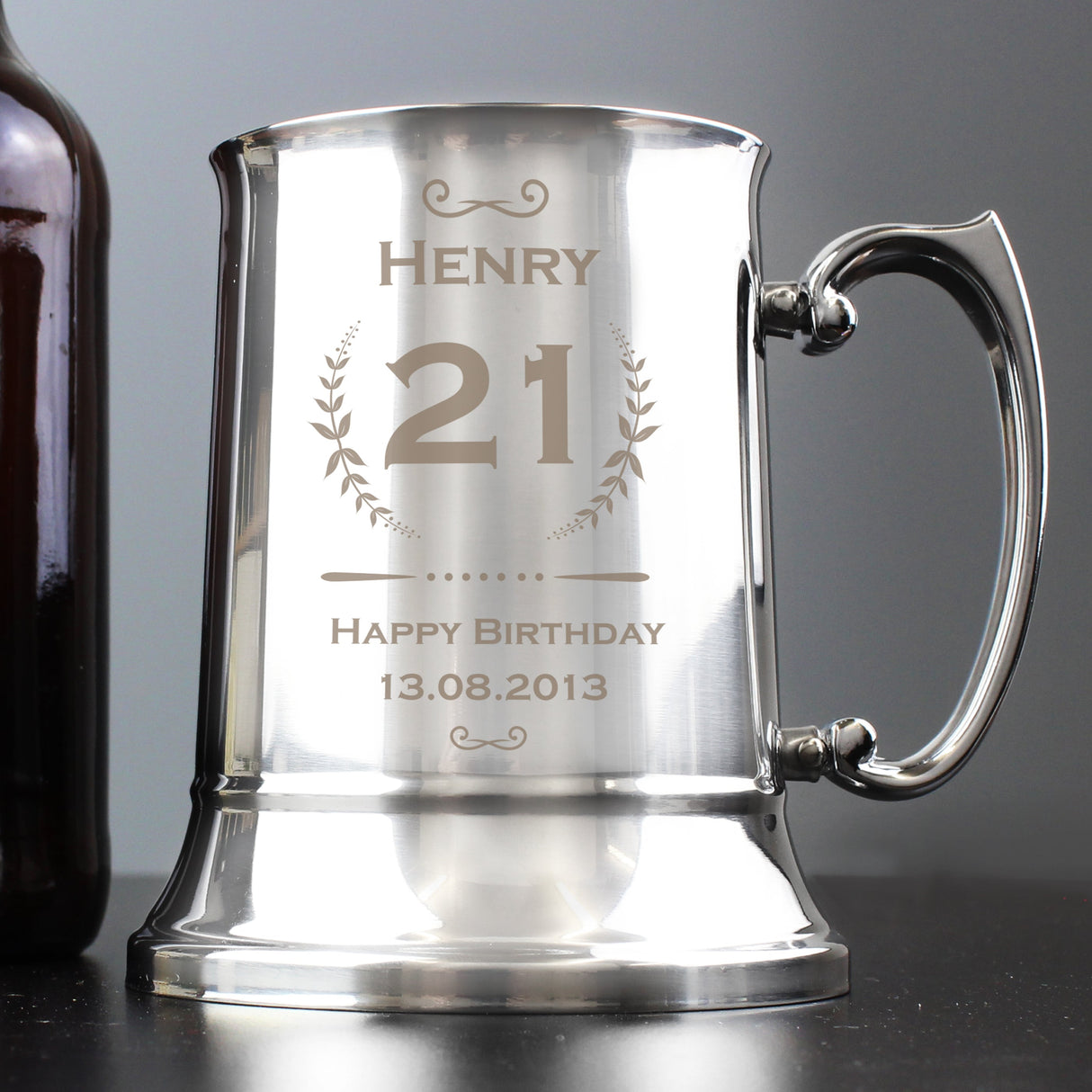 Personalised Age Crest Stainless Steel Tankard: 1 Tankards By Gift Moments