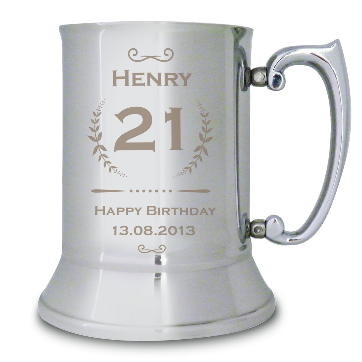 Personalised Age Crest Stainless Steel Tankard: 2 Tankards By Gift Moments