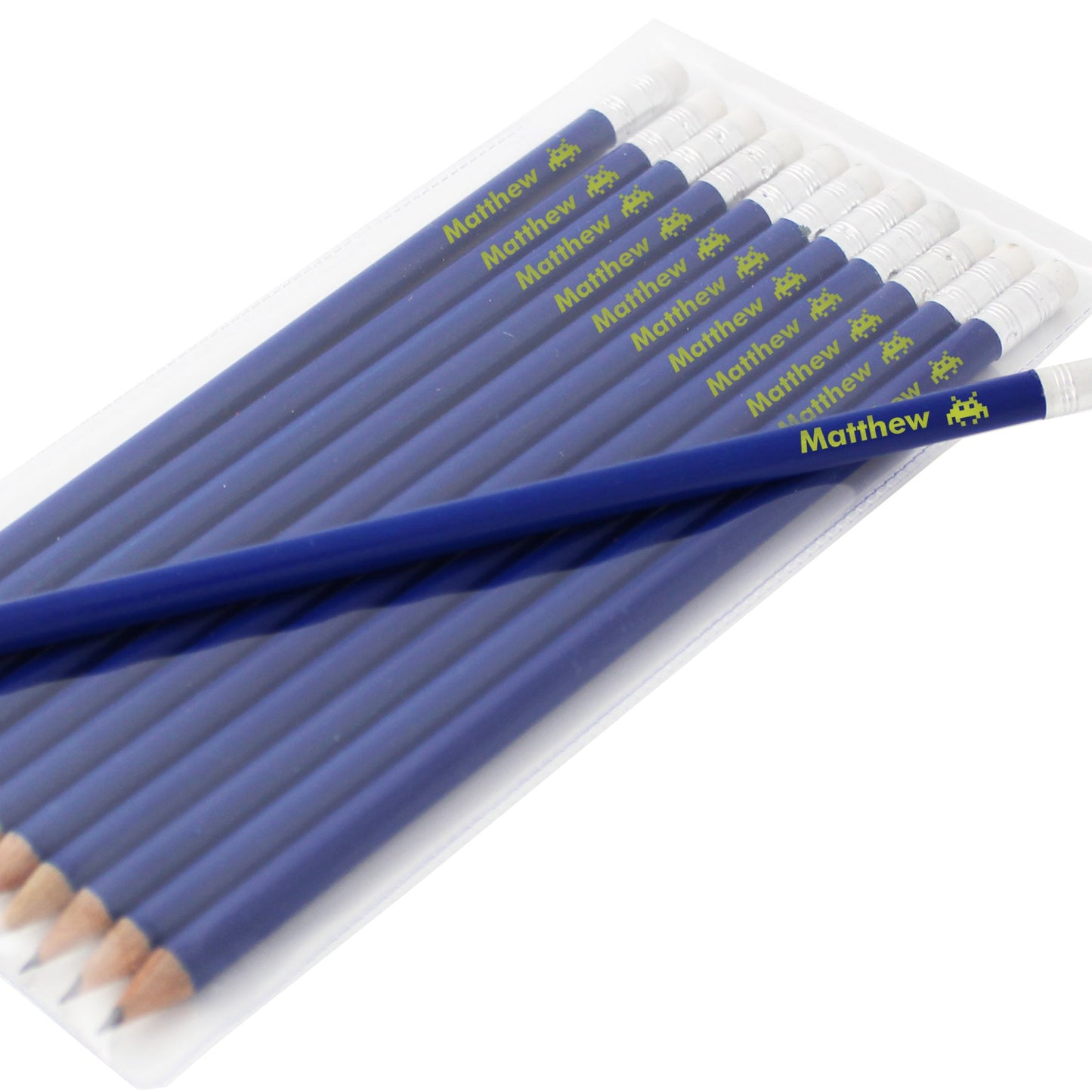 Personalised Alien Motif Blue Pencils: 2 - Pens & Pencils By Gift Moments
