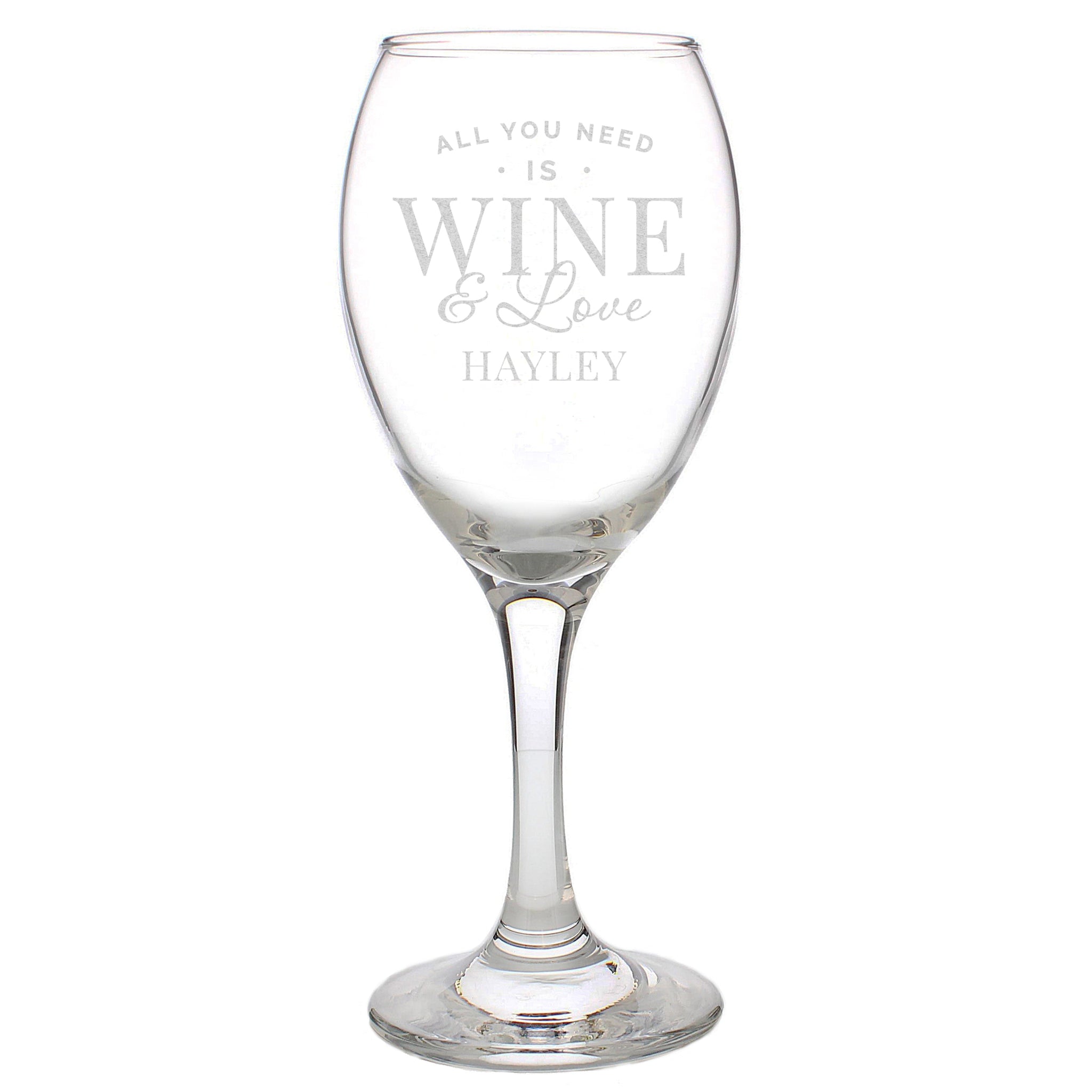 Personalised ’All You Need is Wine’ Wine Glass: 6 - Wine Glasses By Gift Moments