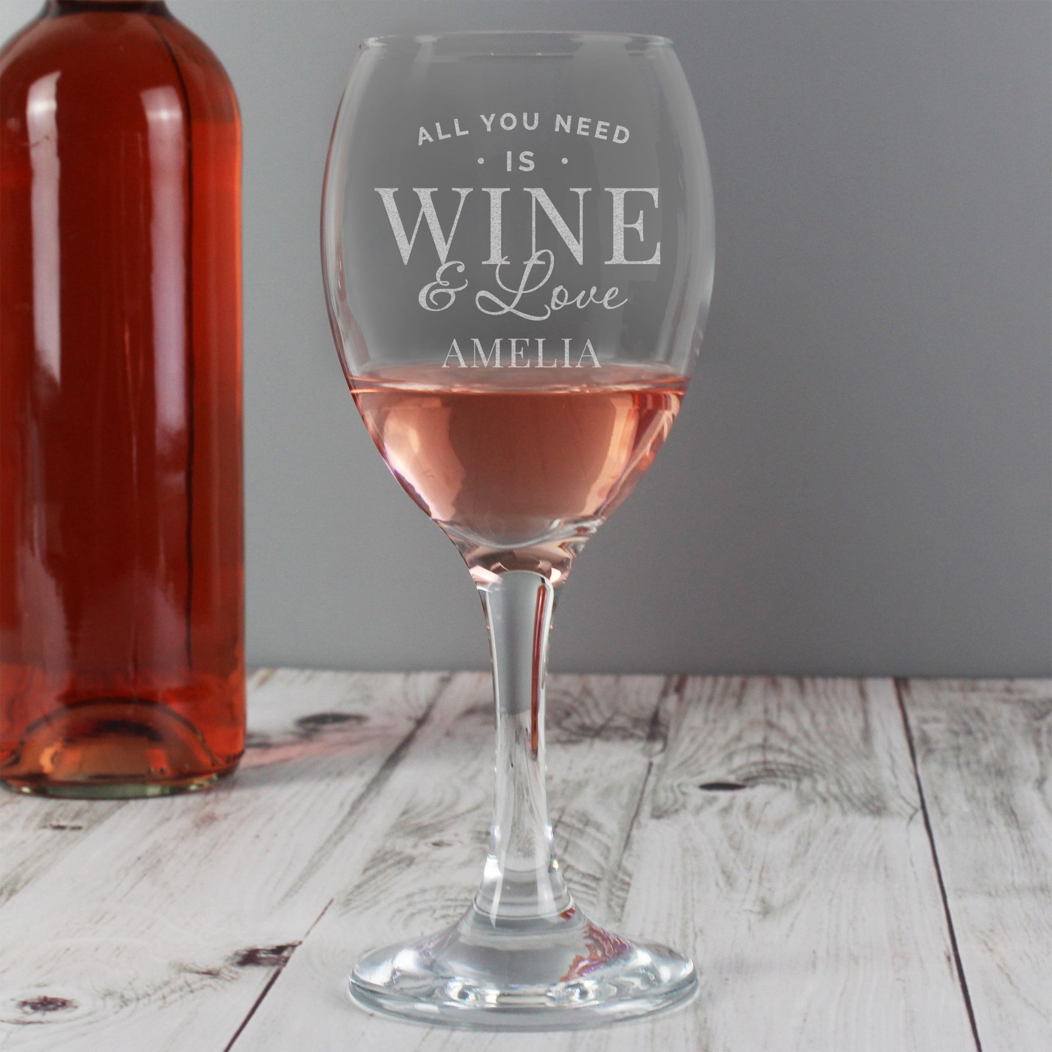 Personalised ’All You Need is Wine’ Wine Glass: 1 - Wine Glasses By Gift Moments
