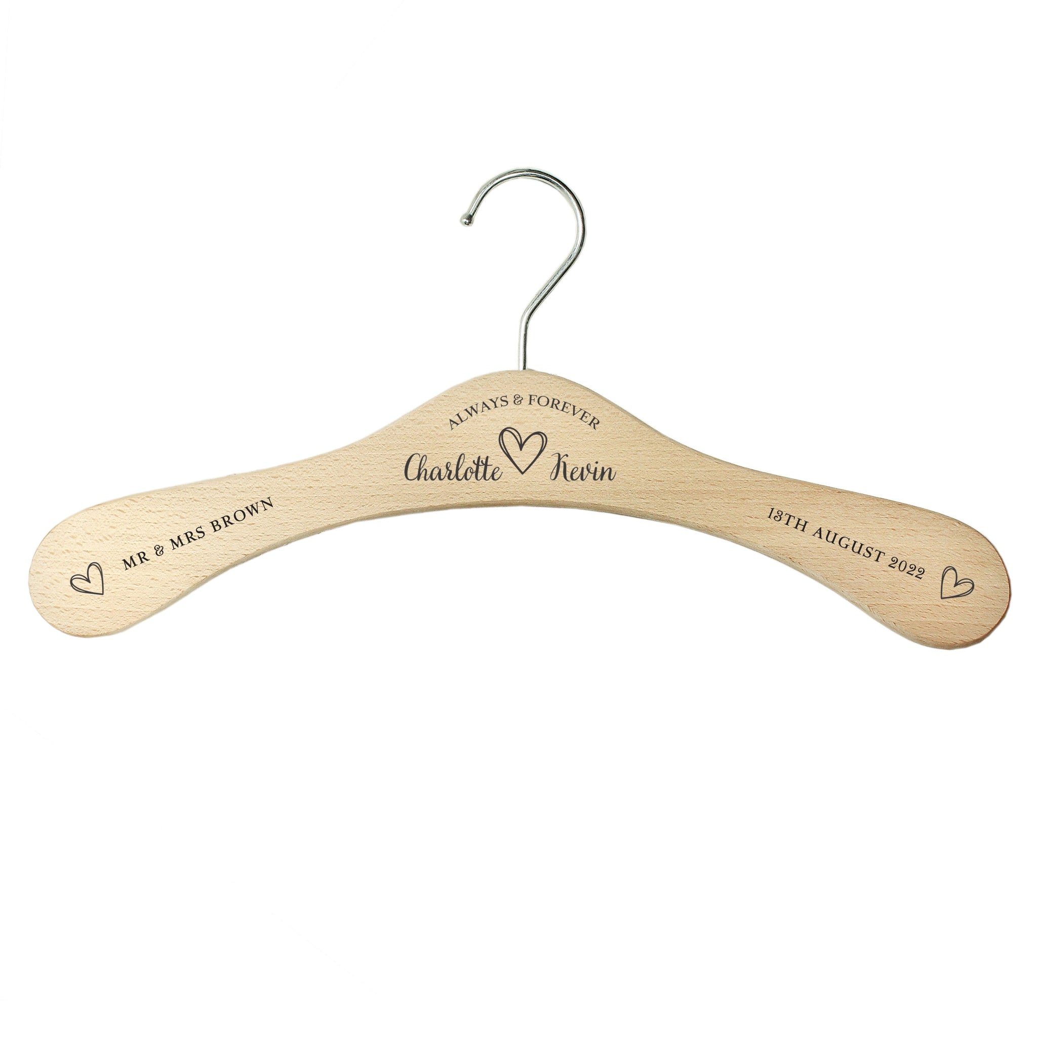 Personalised Always & Forever Wooden Hanger: 6 - Keepsakes By Gift Moments